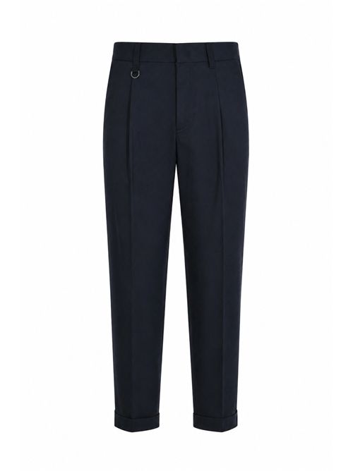 Pantalone in misto cotone con pinces Blu Paolo Pecora | B125 01996685